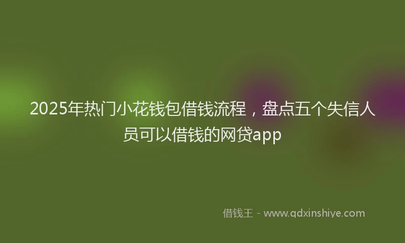 2025年热门小花钱包借钱流程，盘点五个失信人员可以借钱的网贷app