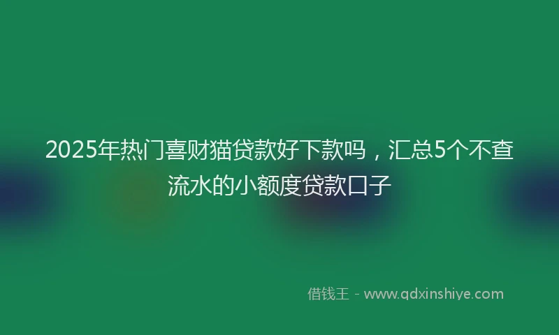 2025年热门喜财猫贷款好下款吗，汇总5个不查流水的小额度贷款口子