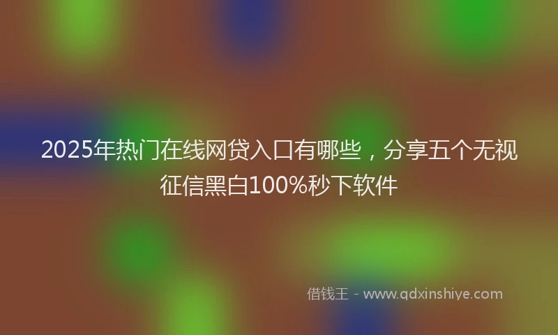 2025年热门在线网贷入口有哪些，分享五个无视征信黑白100%秒下软件