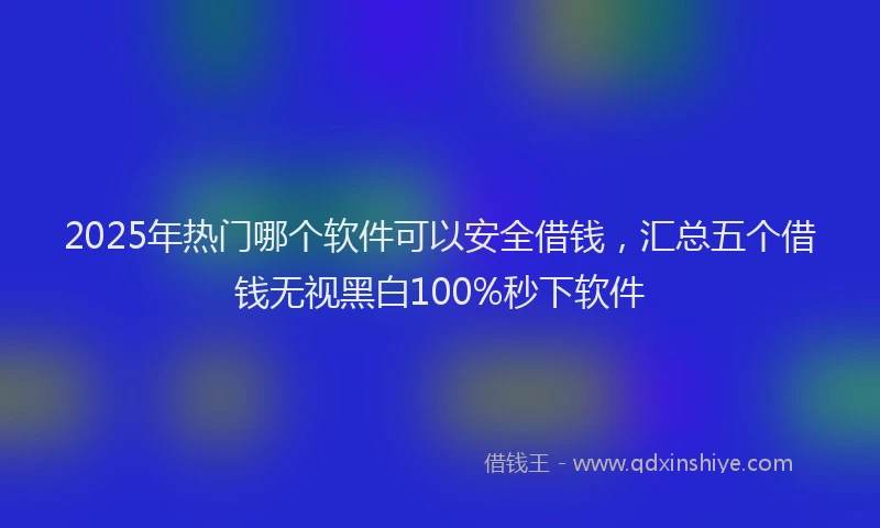 2025年热门哪个软件可以安全借钱，汇总五个借钱无视黑白100%秒下软件