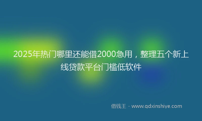 2025年热门哪里还能借2000急用，整理五个新上线贷款平台门槛低软件