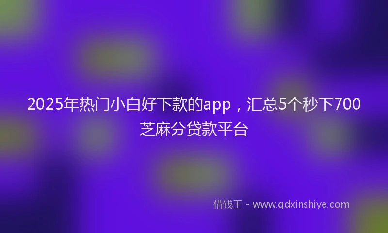 2025年热门小白好下款的app,汇总5个秒下700芝麻分贷款平台