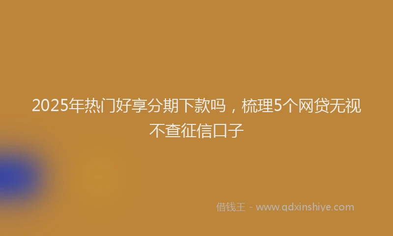 2025年热门好享分期下款吗，梳理5个网贷无视不查征信口子