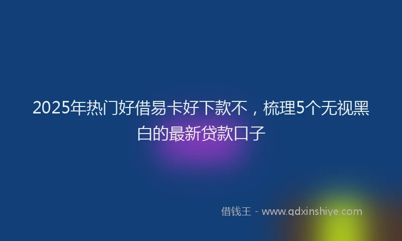 2025年热门好借易卡好下款不，梳理5个无视黑白的最新贷款口子