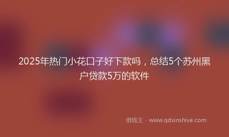 2025年热门小花口子好下款吗，总结5个苏州黑户贷款5万的软件