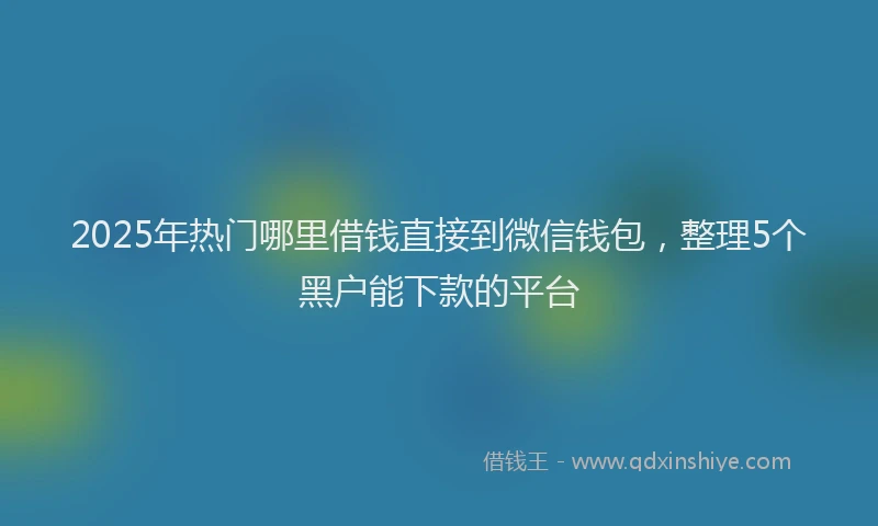 2025年热门哪里借钱直接到微信钱包，整理5个黑户能下款的平台