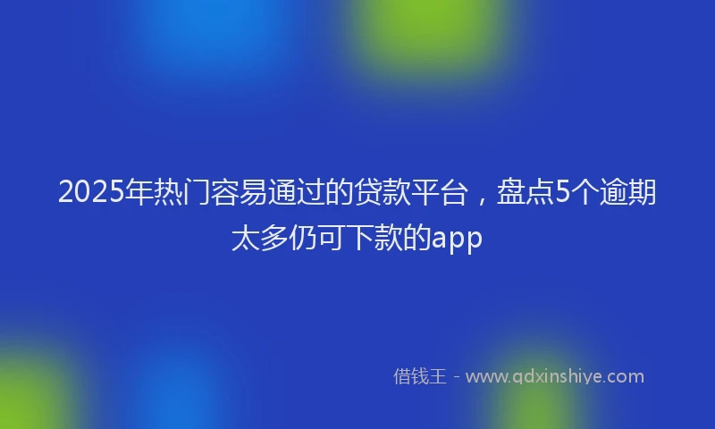 2025年热门容易通过的贷款平台，盘点5个逾期太多仍可下款的app