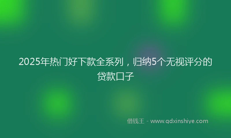 2025年热门好下款全系列，归纳5个无视评分的贷款口子