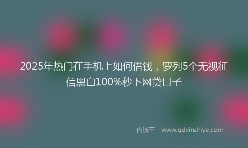 2025年热门在手机上如何借钱，罗列5个无视征信黑白100%秒下网贷口子