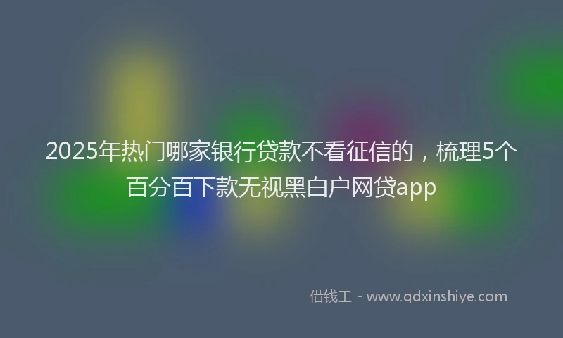 2025年热门哪家银行贷款不看征信的，梳理5个百分百下款无视黑白户网贷app