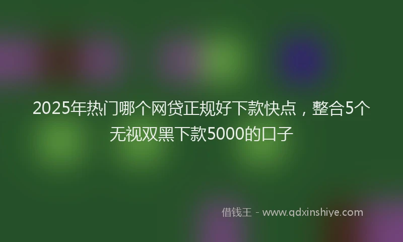 2025年热门哪个网贷正规好下款快点，整合5个无视双黑下款5000的口子