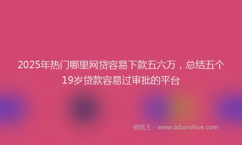 2025年热门哪里网贷容易下款五六万，总结五个19岁贷款容易过审批的平台