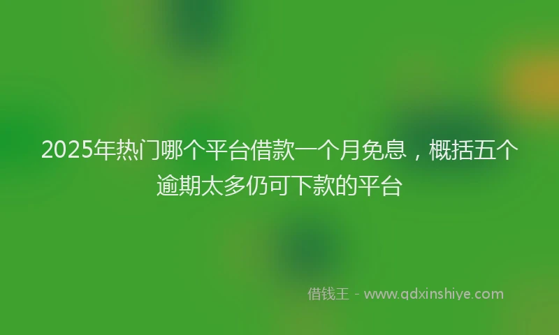 2025年热门哪个平台借款一个月免息，概括五个逾期太多仍可下款的平台