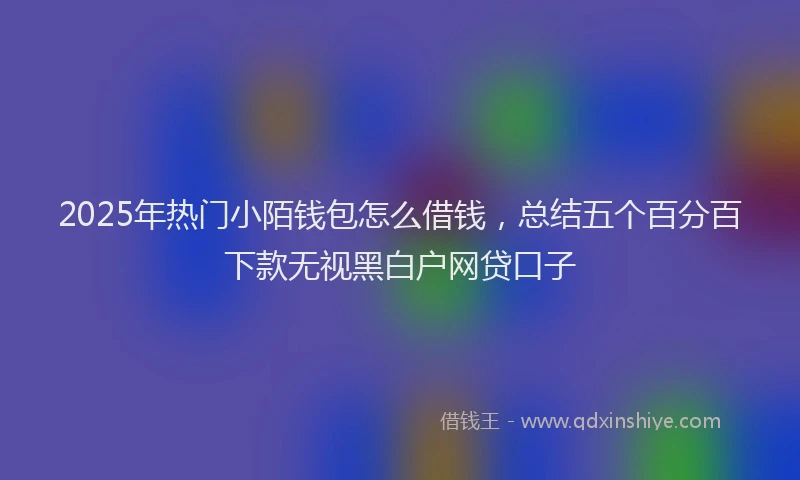 2025年热门小陌钱包怎么借钱，总结五个百分百下款无视黑白户网贷口子