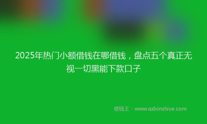 2025年热门小额借钱在哪借钱，盘点五个真正无视一切黑能下款口子