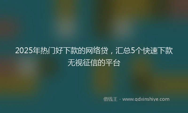 2025年热门好下款的网络贷，汇总5个快速下款无视征信的平台