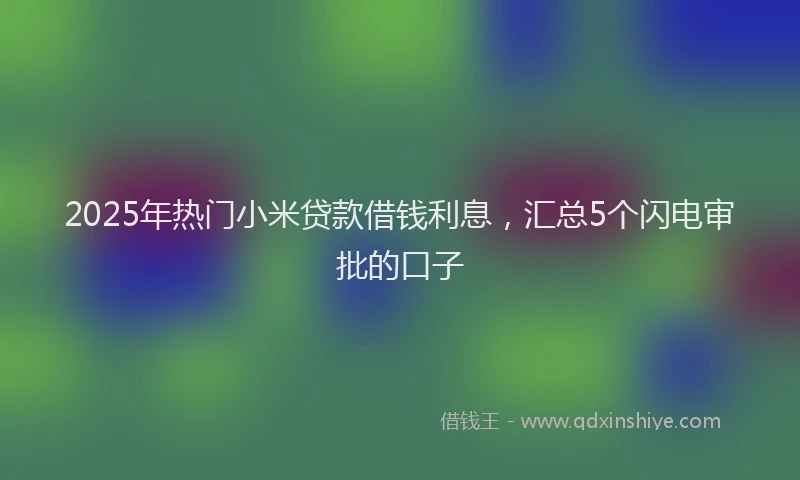 2025年热门小米贷款借钱利息，汇总5个闪电审批的口子