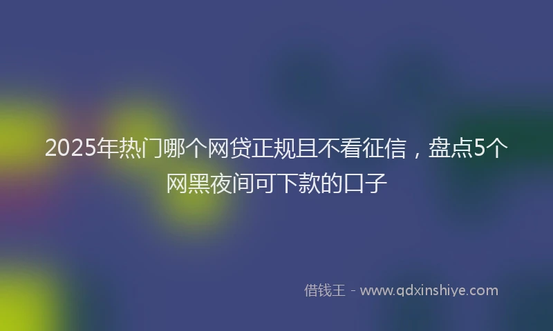 2025年热门哪个网贷正规且不看征信，盘点5个网黑夜间可下款的口子