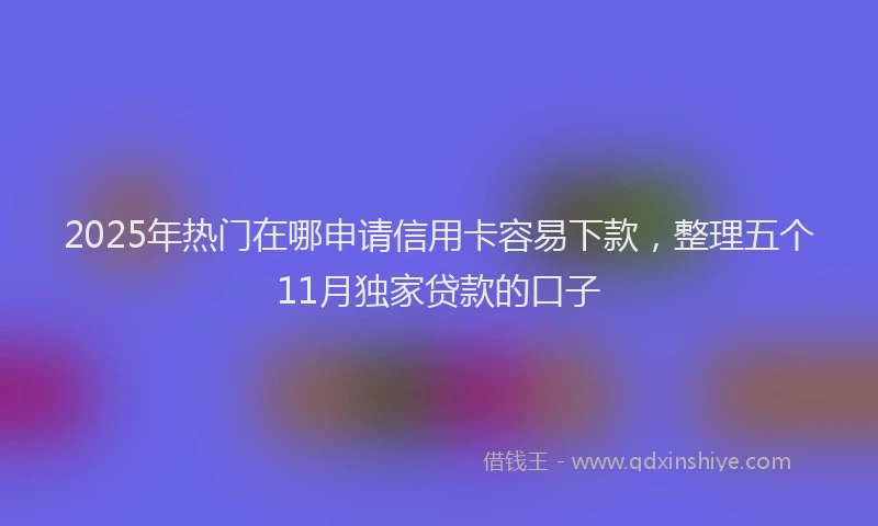2025年热门在哪申请信用卡容易下款，整理五个11月独家贷款的口子