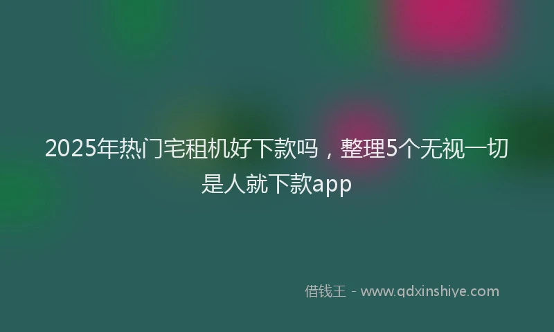 2025年热门宅租机好下款吗，整理5个无视一切是人就下款app