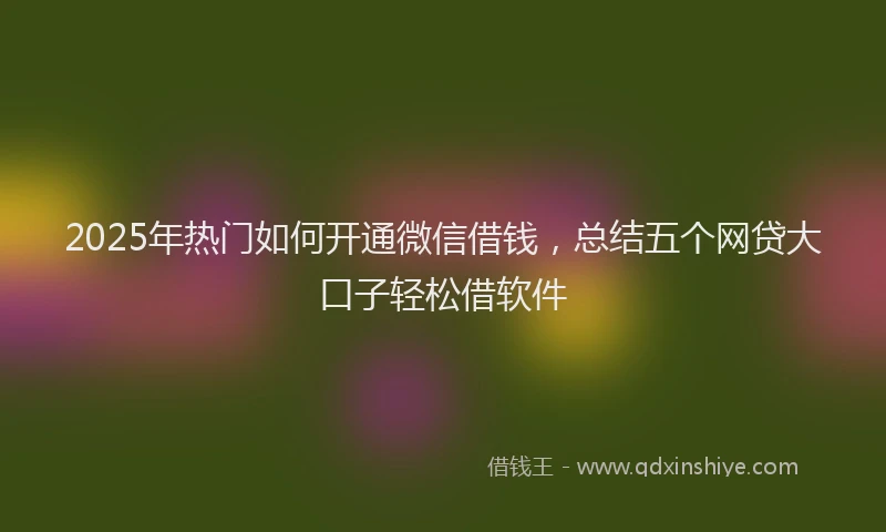 2025年热门如何开通微信借钱，总结五个网贷大口子轻松借软件