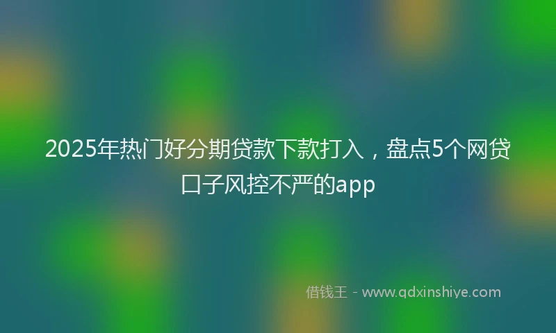 2025年热门好分期贷款下款打入，盘点5个网贷口子风控不严的app