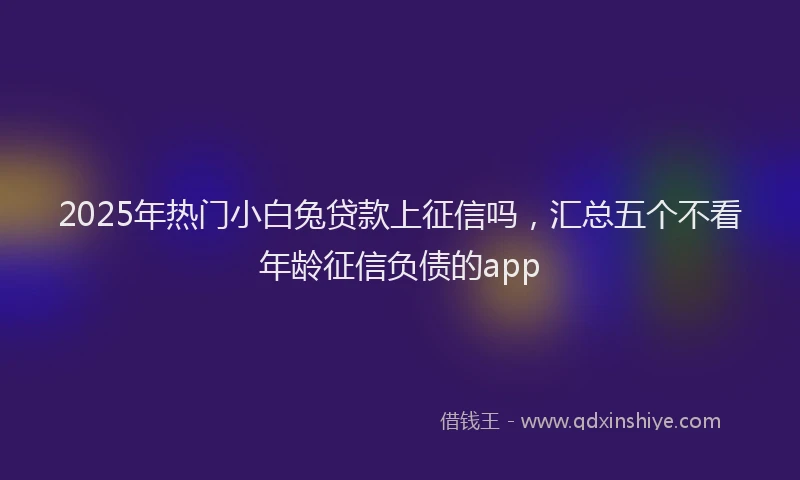 2025年热门小白兔贷款上征信吗,汇总五个不看年龄征信负债的app
