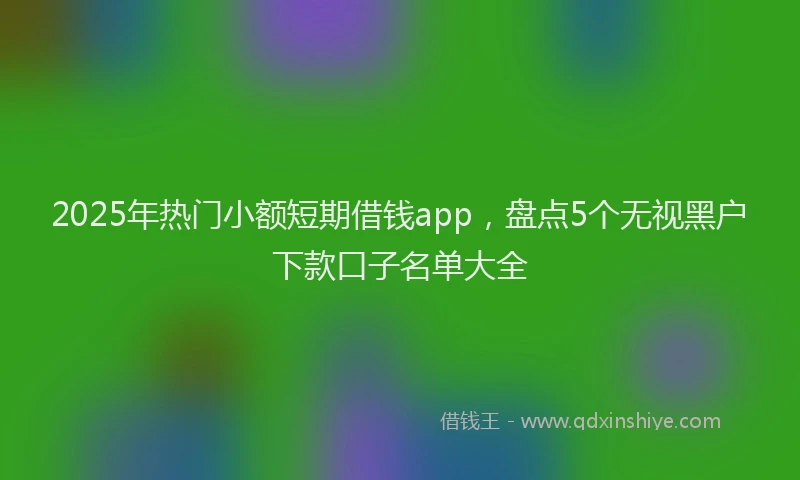 2025年热门小额短期借钱app，盘点5个无视黑户下款口子名单大全