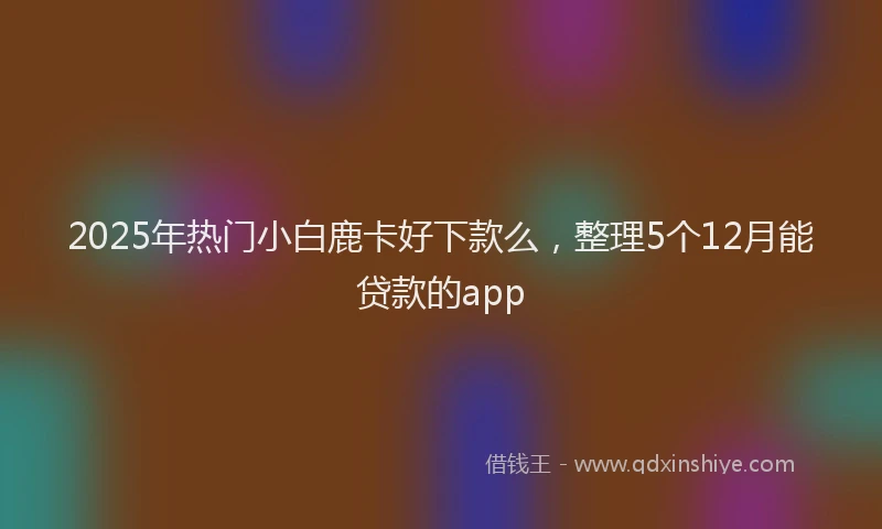 2025年热门小白鹿卡好下款么，整理5个12月能贷款的app