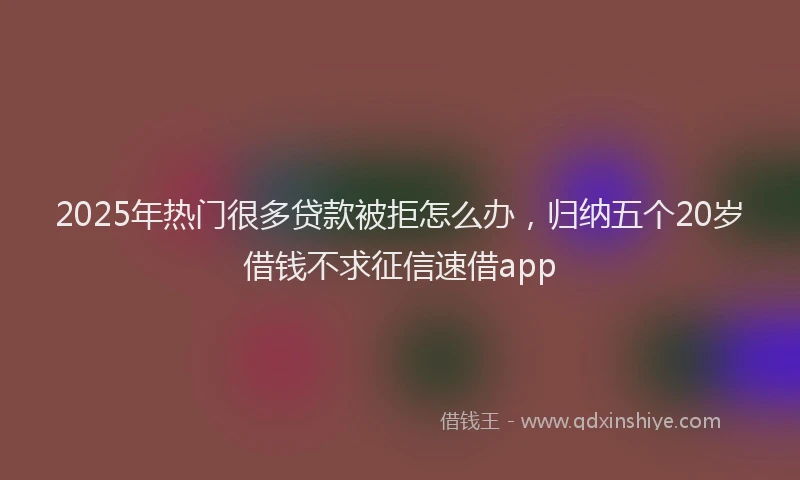 2025年热门很多贷款被拒怎么办，归纳五个20岁借钱不求征信速借app