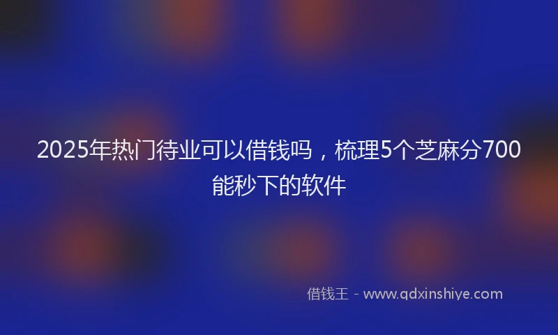 2025年热门待业可以借钱吗，梳理5个芝麻分700能秒下的软件