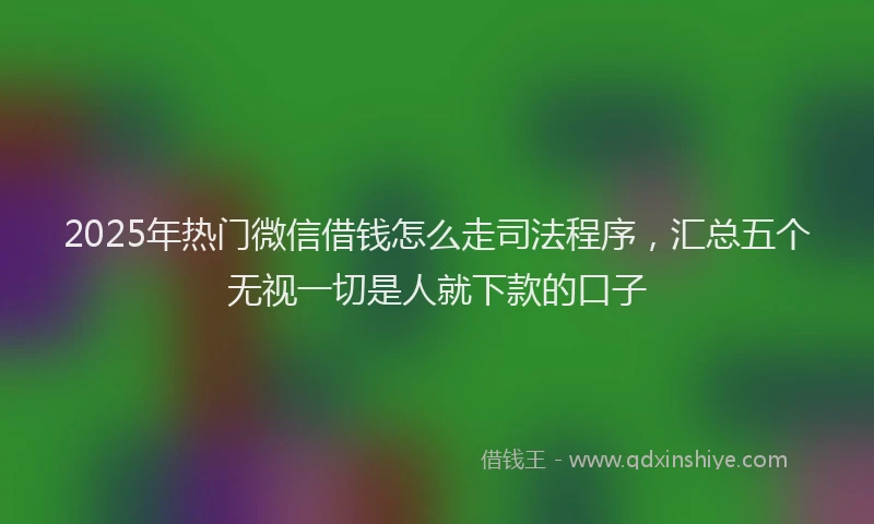 2025年热门微信借钱怎么走司法程序，汇总五个无视一切是人就下款的口子