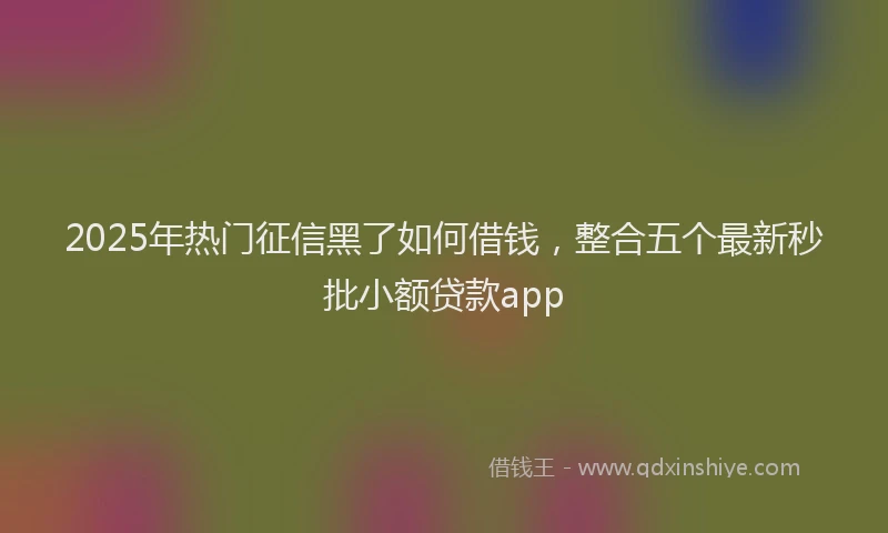 2025年热门征信黑了如何借钱，整合五个最新秒批小额贷款app