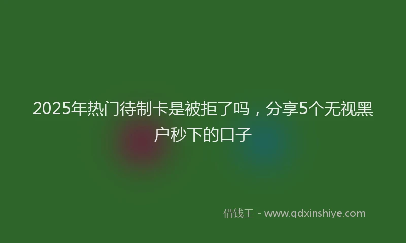 2025年热门待制卡是被拒了吗，分享5个无视黑户秒下的口子