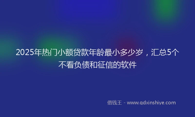 2025年热门小额贷款年龄最小多少岁，汇总5个不看负债和征信的软件