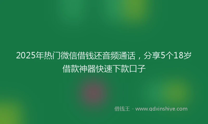 2025年热门微信借钱还音频通话，分享5个18岁借款神器快速下款口子