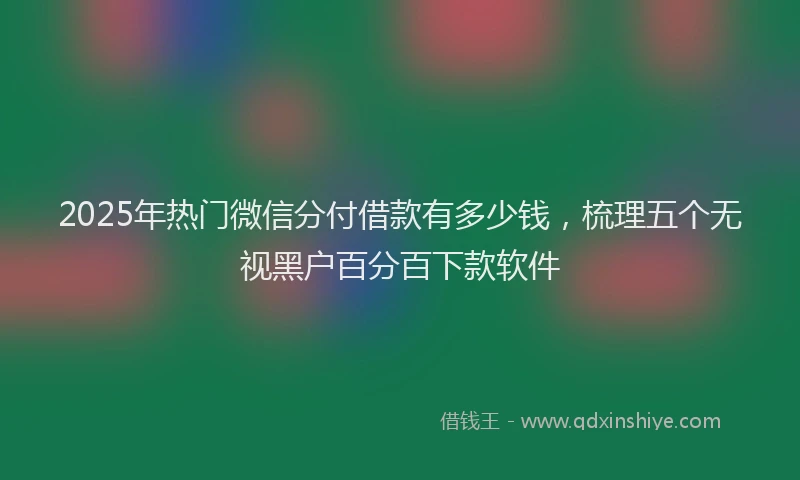 2025年热门微信分付借款有多少钱，梳理五个无视黑户百分百下款软件