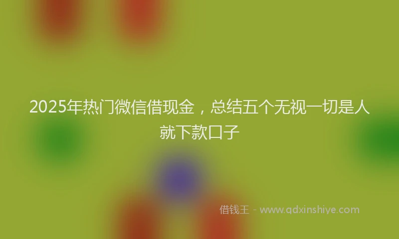 2025年热门微信借现金,总结五个无视一切是人就下款口子