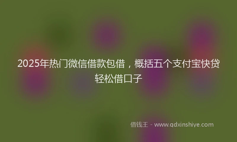 2025年热门微信借款包借，概括五个支付宝快贷轻松借口子
