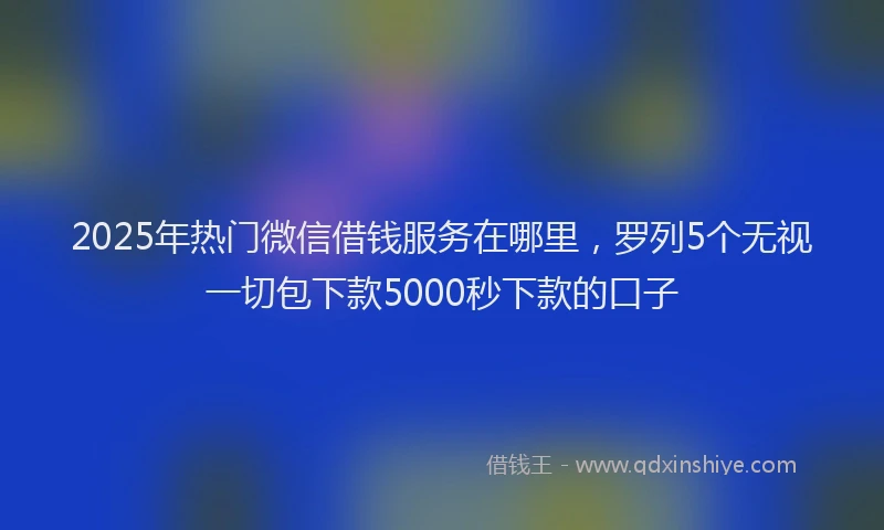 2025年热门微信借钱服务在哪里，罗列5个无视一切包下款5000秒下款的口子