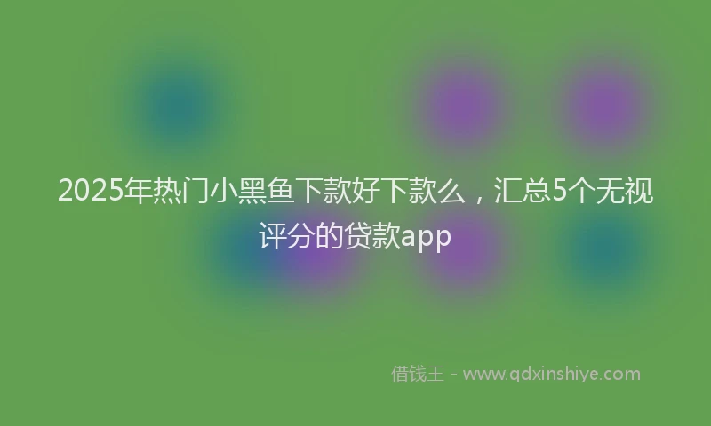 2025年热门小黑鱼下款好下款么,汇总5个无视评分的贷款app