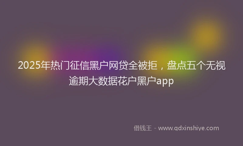 2025年热门征信黑户网贷全被拒,盘点五个无视逾期大数据花户黑户app