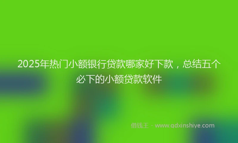 2025年热门小额银行贷款哪家好下款，总结五个必下的小额贷款软件