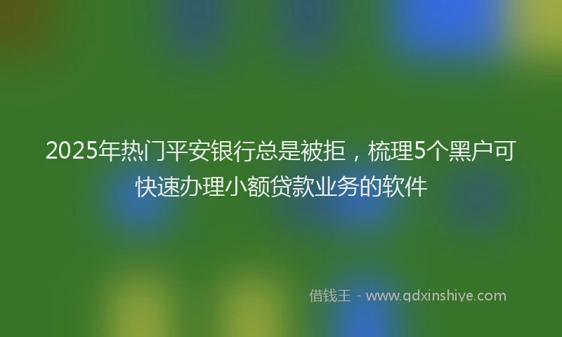 2025年热门平安银行总是被拒，梳理5个黑户可快速办理小额贷款业务的软件