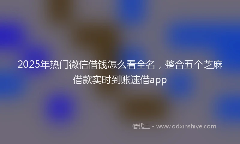 2025年热门微信借钱怎么看全名,整合五个芝麻借款实时到账速借app