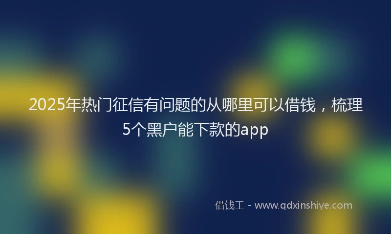 2025年热门征信有问题的从哪里可以借钱，梳理5个黑户能下款的app