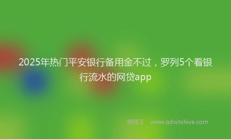 2025年热门平安银行备用金不过，罗列5个看银行流水的网贷app