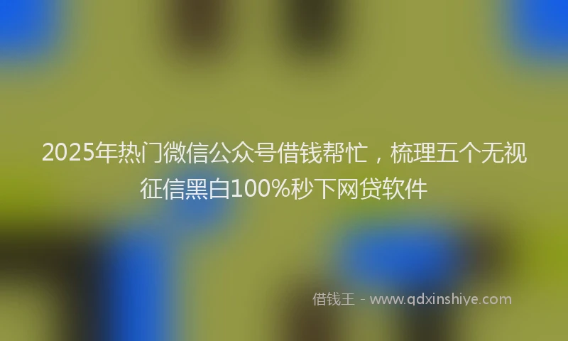 2025年热门微信公众号借钱帮忙，梳理五个无视征信黑白100%秒下网贷软件