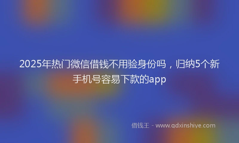 2025年热门微信借钱不用验身份吗，归纳5个新手机号容易下款的app