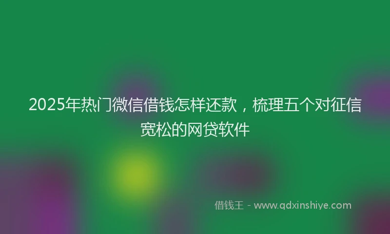 2025年热门微信借钱怎样还款，梳理五个对征信宽松的网贷软件